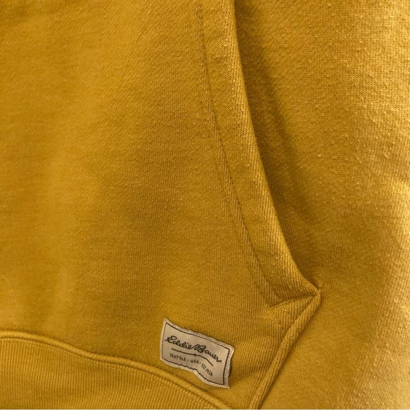 EDDIE BAUER mustard heavy hooded sweatshirt, size M - Picture 6 of 7